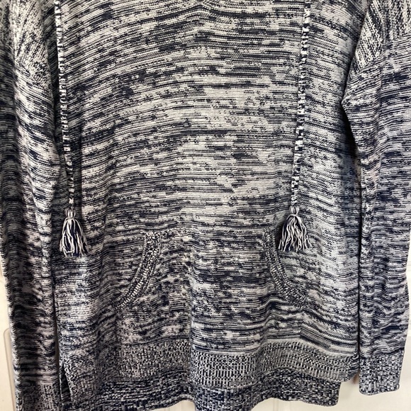 5/20$❤️🔥GAP💫Women’s Blue Marbled Knit Hooded Sweater - Picture 5 of 13